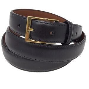 Brighton Leather Belt Mens Black Anilina Glove Leather Sz 50 Dressy Business USA